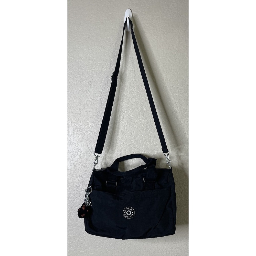 Kipling Folki KI7327 Crossbody Shoulder Bag Purse Dual Handles Black‎ Nylon